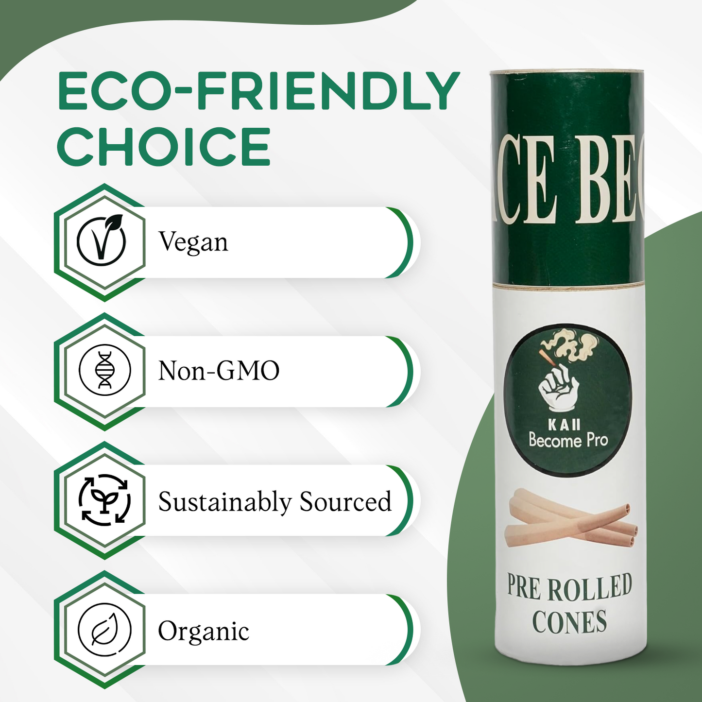 KAII Pre Rolled Cones - Easy-to-Use 109 mm King Size Cones with Tips, Pack of 98 - High-Quality Rolling Paper for Smooth, Even Burn - Ideal for Hassle-Free Herb Enjoyment