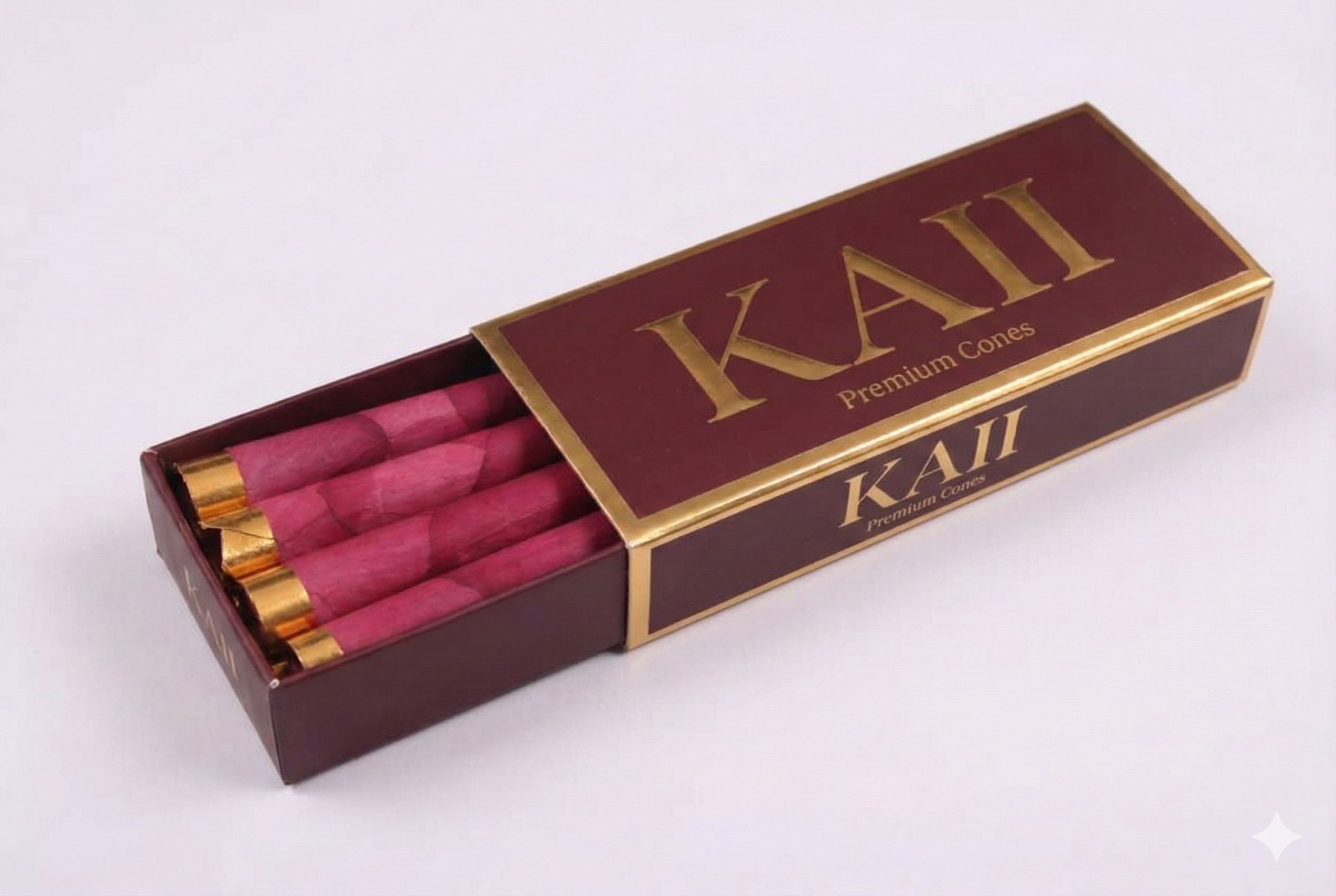 KAII Premium Rose Petal Pre-Rolled Cones | Organic Slow-Burn Wraps with Gold Filter