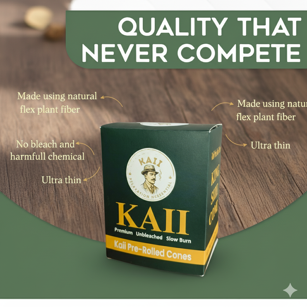 KAII Pre Rolled Cones - Easy-to-Use 109 mm King Size Cones with Tips, Pack of 98 - High-Quality Rolling Paper for Smooth, Even Burn - Ideal for Hassle-Free Herb Enjoyment
